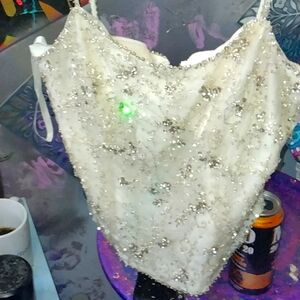 Brides camisole with real rinestines and beads hand sewn in .designer verry nice